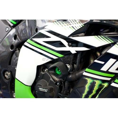 ΜΑΝΙΤΑΡΙΑ ΠΡΟΣΤΑΣΙΑΣ ΚΙΝΗΤΗΡΑ EVOTECH ANTI-SHOCK ΓΙΑ KAWASAKI ZX10R '16-'22 / Ninja SE  - Μαύρο/Ασημί