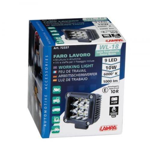 ΠΡΟΒΟΛΕΑΣ ΕΡΓΑΣΙΑΣ ΤΕΤΡΑΓΩΝΟΣ WL-18 9LED 10W 1000LM 9-32V (52 X 62 X 47 MM) ΚΑΡΦΙ -1 ΤΕΜ.