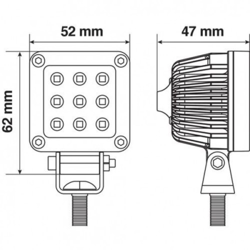ΠΡΟΒΟΛΕΑΣ ΕΡΓΑΣΙΑΣ ΤΕΤΡΑΓΩΝΟΣ WL-18 9LED 10W 1000LM 9-32V (52 X 62 X 47 MM) ΚΑΡΦΙ -1 ΤΕΜ.