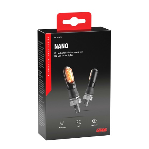 ΦΛΑΣ ΜΟΤΟ NANO LED 12V 35x18mm ΜΑΥΡΑ 2 ΤΕΜ.