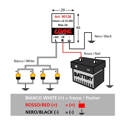 ΗΛΕΚΤΡΟΝΙΚΗ ΦΛΑΣΙΕΡΑ (FLASHER) LAMPA ΓΙΑ LED 6-12-24 V MAX 2A
