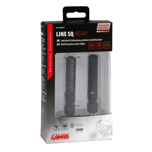 ΦΛΑΣ MOTO ΠΙΣΩ LAMPA SQ LINE SMD LED 12V 3 ΧΡΗΣΕΩΝ ΘΕΣΕΩΣ/STOP/ΦΛΑΣ (ΜΑΥΡΟ 92 X 16 MM)