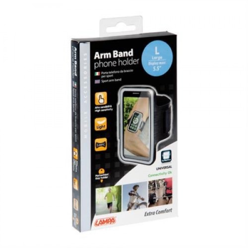 ΘΗΚΗ ΚΙΝΗΤΟΥ ΧΕΙΡΟΣ ARM BAND L ΜΑΧ 5,5'' ΜΑΥΡΗ ΜΕ ΕΛΑΣΤΙΚΟ ΙΜΑΝΤΑ ΚΑΙ VELCRO LAMPA