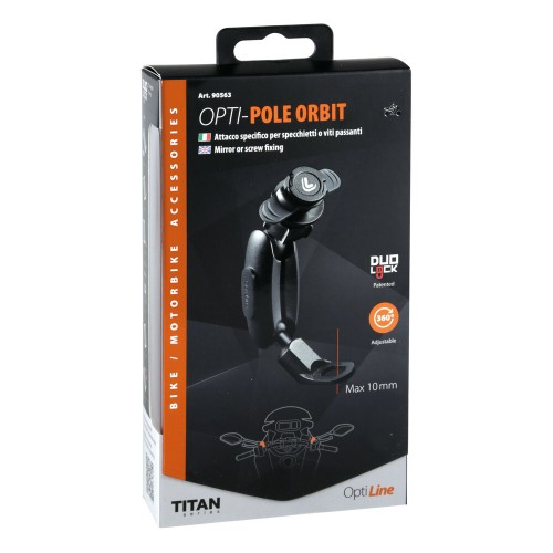 ΒΑΣΗ ΣΤΗΡΙΞΗΣ ΚΙΝΗΤΟΥ MOTO (ΓΙΑ ΚΑΘΡΕΠΤΗ) TITAN LAMPA OPTILINE OPTI POLE ORBIT ΓΙΑ ΤΙΣ ΒΑΣΕΙΣ ΤΩΝ ΚΑΘΡΕΠΤΩΝ ΜΕ ΔΙΑΜΕΤΡΟ 10MM, ΕΠΙΜΥΚΗΜΕΝΟ ΒΡΑΧΙΟΝΑ ΚΑΙ ΣΥΣΤΗΜΑ DUO LOCK (ΓΙΑ ΘΗΚΕΣ OPTI CASE)