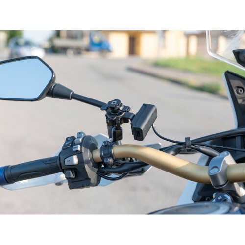 ΦΟΡΤΙΣΤΗΣ USB TYPE A+C (2 ΘΥΡΕΣ) ΜΕ ΒΑΣΗ ΣΤΗΡΙΞΗΣ ΤΙΜΟΝΙΟΥ ΑΔΙΑΒΡΟΧΟΣ MOTO 12V 18W 22-32MM TREK X LAMPA OPTILINE - 1 ΤΕΜ.