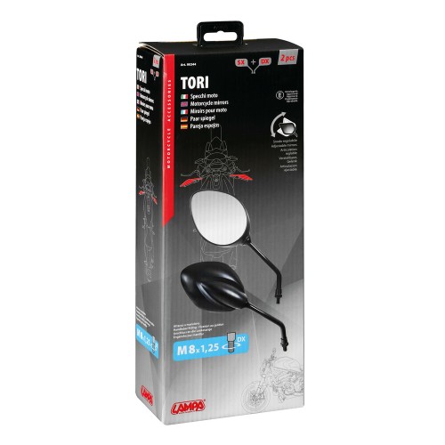 ΚΑΘΡΕΦΤΕΣ ΜΟΤΟ LAMPA TORI M8X1,25 ΜΑΥΡΟΙ 2ΤΕΜ.