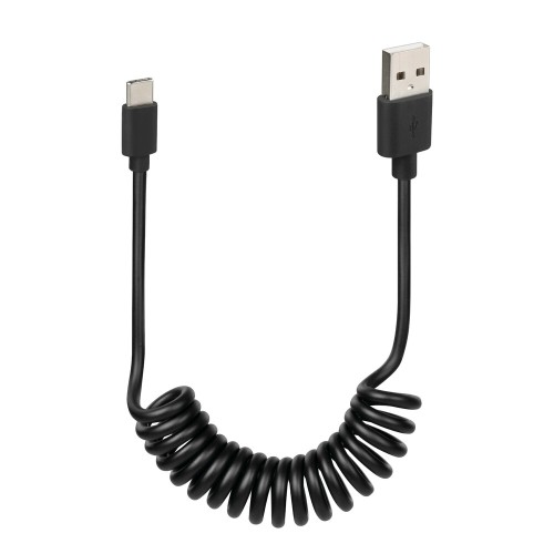 ΚΑΛΩΔΙΟ ΦΟΡΤΙΣΗΣ & ΜΕΤΑΦΟΡΑΣ ΔΕΔΟΜΕΝΩΝ LAMPA 3000MA USB> TYPE C ΣΠΙΡΑΛ 22>100CM SILVER LINE