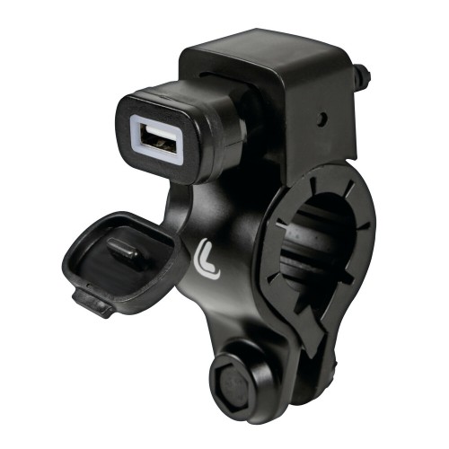 ΦΟΡΤΙΣΤΗΣ USB LAMPA ΜΕ ΒΑΣΗ ΣΤΗΡΙΞΗΣ ΤΙΜΟΝΙΟΥ 12/24V 2.4A 21>32MM ΑΔΙΑΒΡΟΧΟΣ