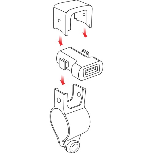 ΦΟΡΤΙΣΤΗΣ USB LAMPA ΜΕ ΒΑΣΗ ΣΤΗΡΙΞΗΣ ΤΙΜΟΝΙΟΥ 12/24V 2.4A 21>32MM ΑΔΙΑΒΡΟΧΟΣ