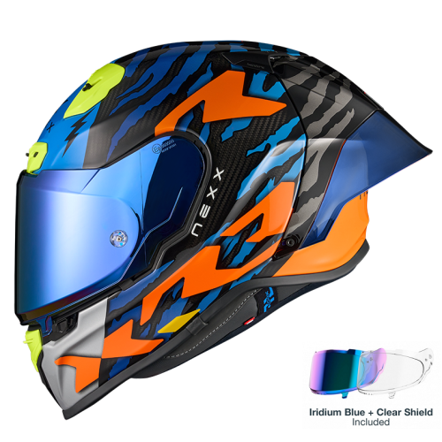ΚΡΑΝΟΣ NEXX X.R3R ZIGER ORANGE / BLUE (CARBON FIBER)